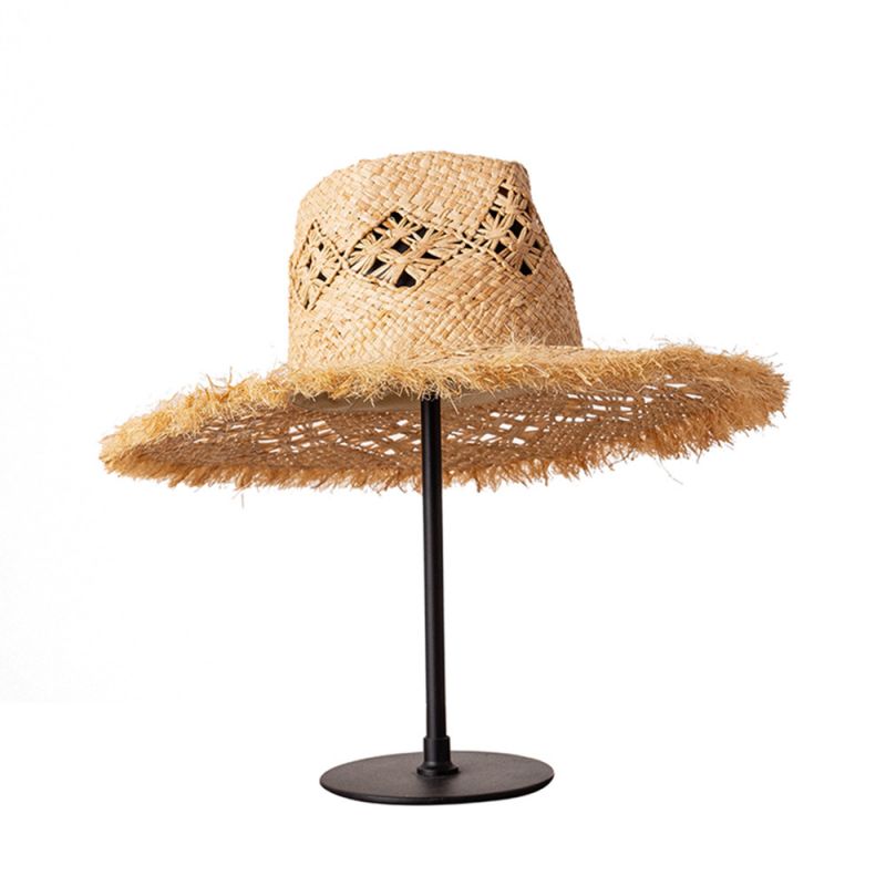 Γυναικείο ψάθινο καπέλο ηλίου Fedora από raffia κατασκευασμένο στην Κίνα